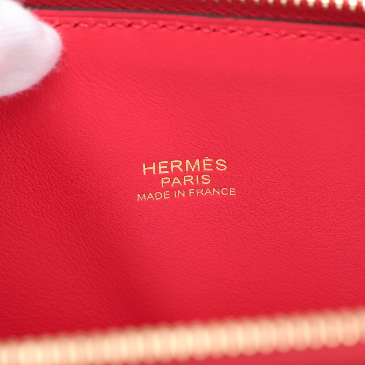Second hand Hermes Bolide 31 Taurillon Clemence Leather Shoulder Bag Rouge de Coeur - Tabita Bags