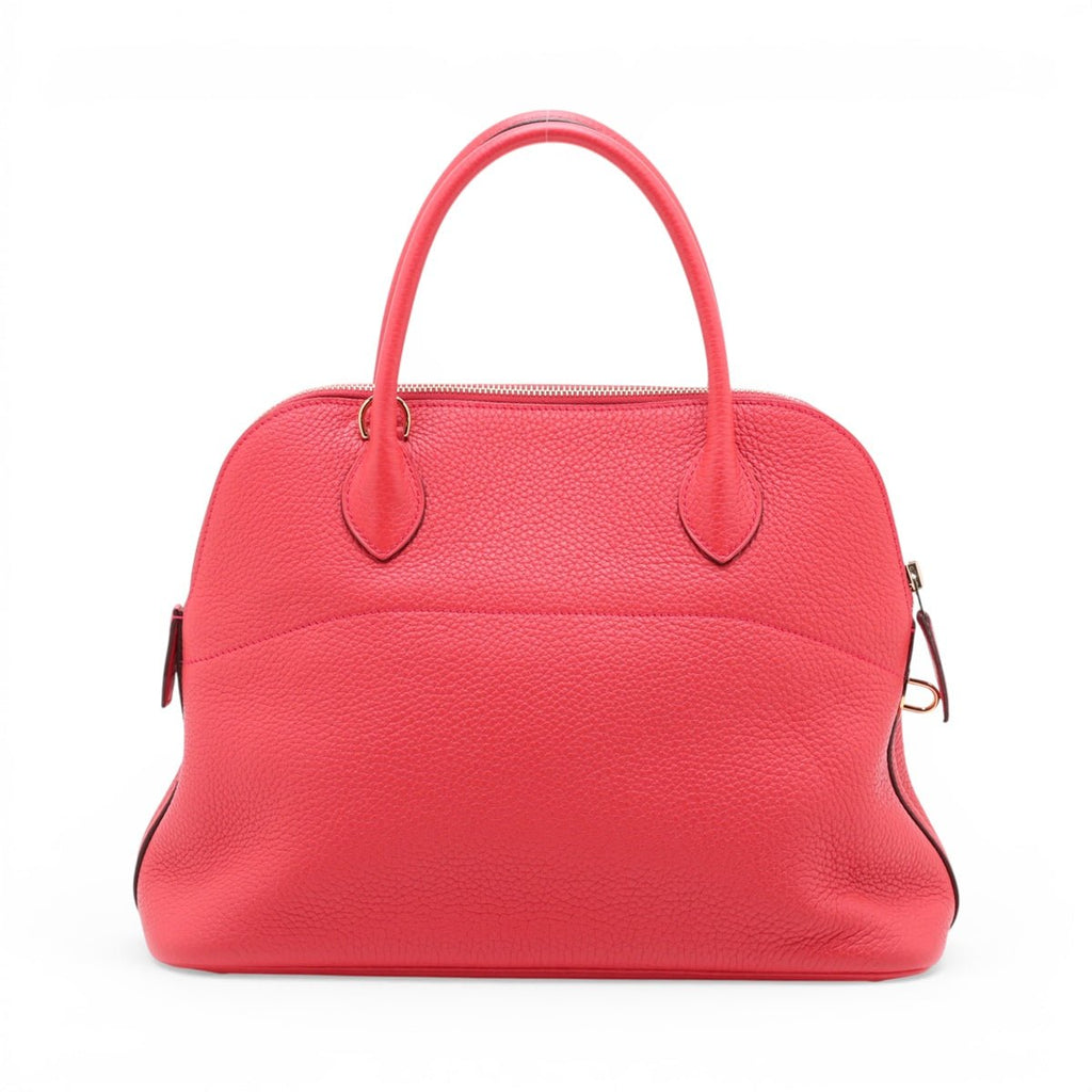 Second hand Hermes Bolide 31 Taurillon Clemence Leather Shoulder Bag Rouge de Coeur - Tabita Bags