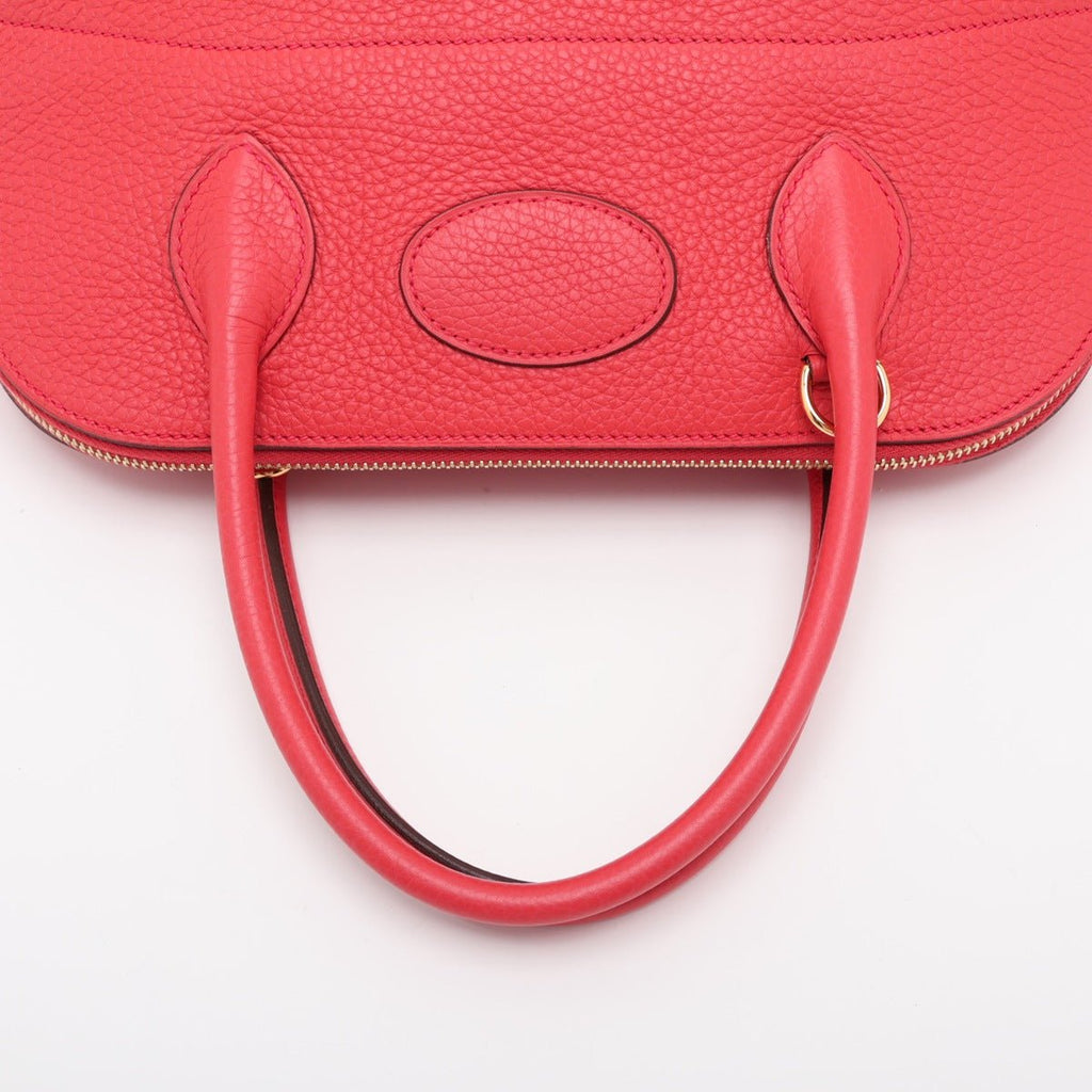 Second hand Hermes Bolide 31 Taurillon Clemence Leather Shoulder Bag Rouge de Coeur - Tabita Bags