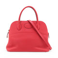 Second hand Hermes Bolide 31 Taurillon Clemence Leather Shoulder Bag Rouge de Coeur - Tabita Bags