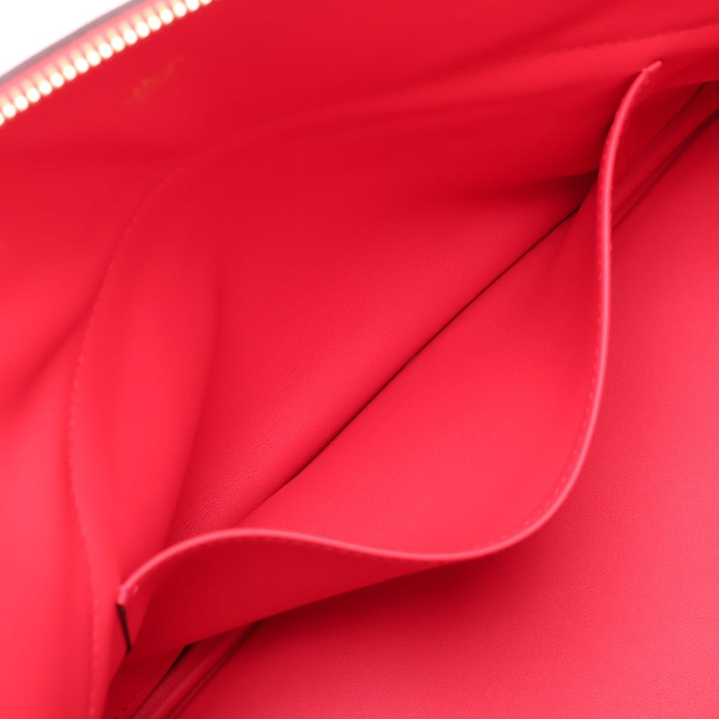 Second hand Hermes Bolide 31 Taurillon Clemence Leather Shoulder Bag Rouge de Coeur - Tabita Bags