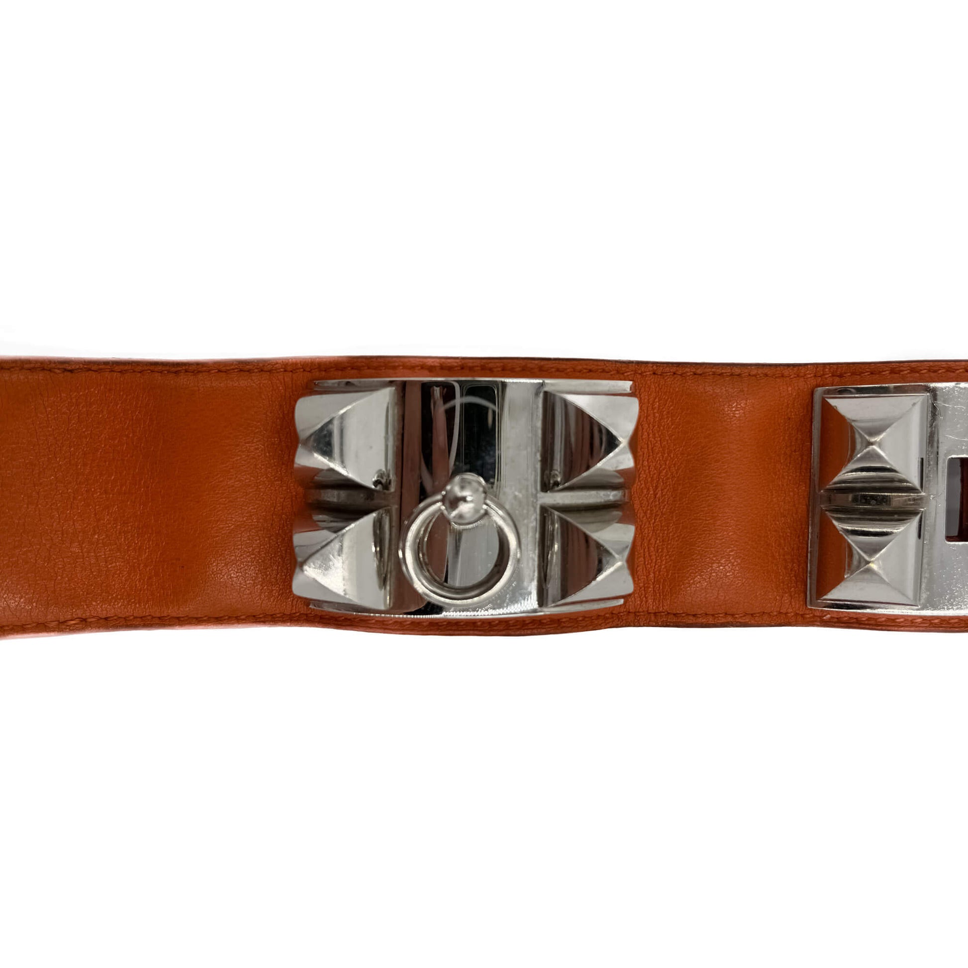 Second hand Hermes Collier de Chien 19 length Bracelet Orange - Tabita Bags