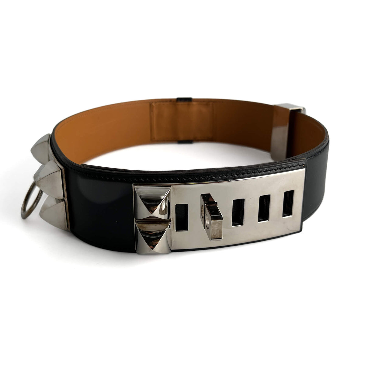 Second hand Hermes Collier de Chien 50 Leather Wide Belt 65 Black - Tabita Bags