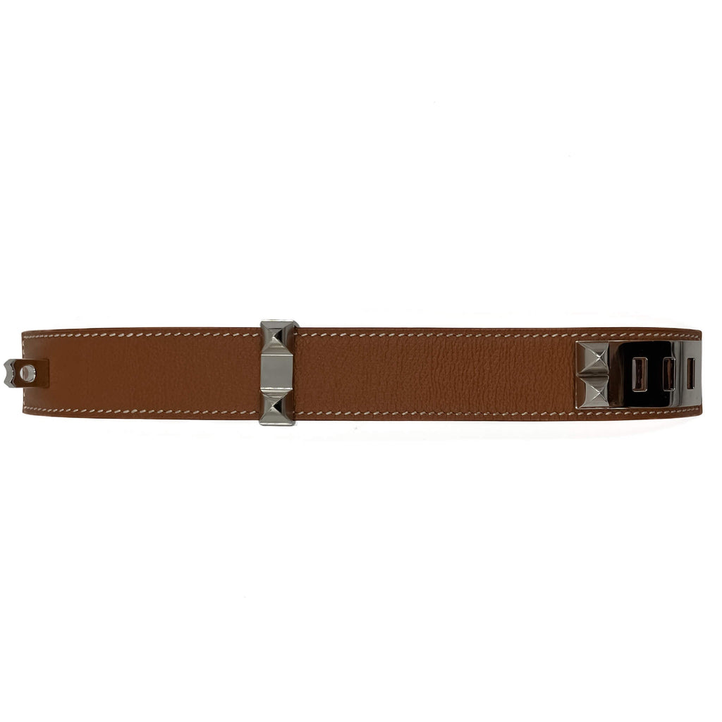 Second hand Hermes Collier de Chien Leather Bracelet T2 Gold - Tabita Bags
