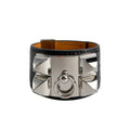 Second hand Hermes Collier de Chien Small Exotic Leather Bracelet S Black - Tabita Bags