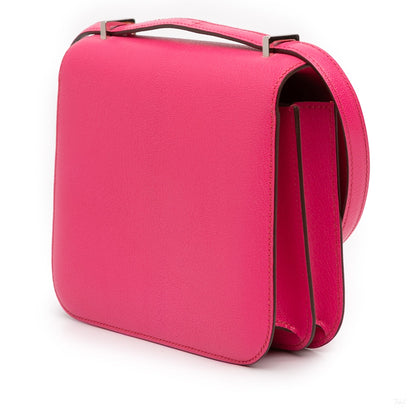 Second hand Hermes Constance 18 Chèvre Mysore Leather Shoulder Bag Rose Tyrien - Tabita Bags
