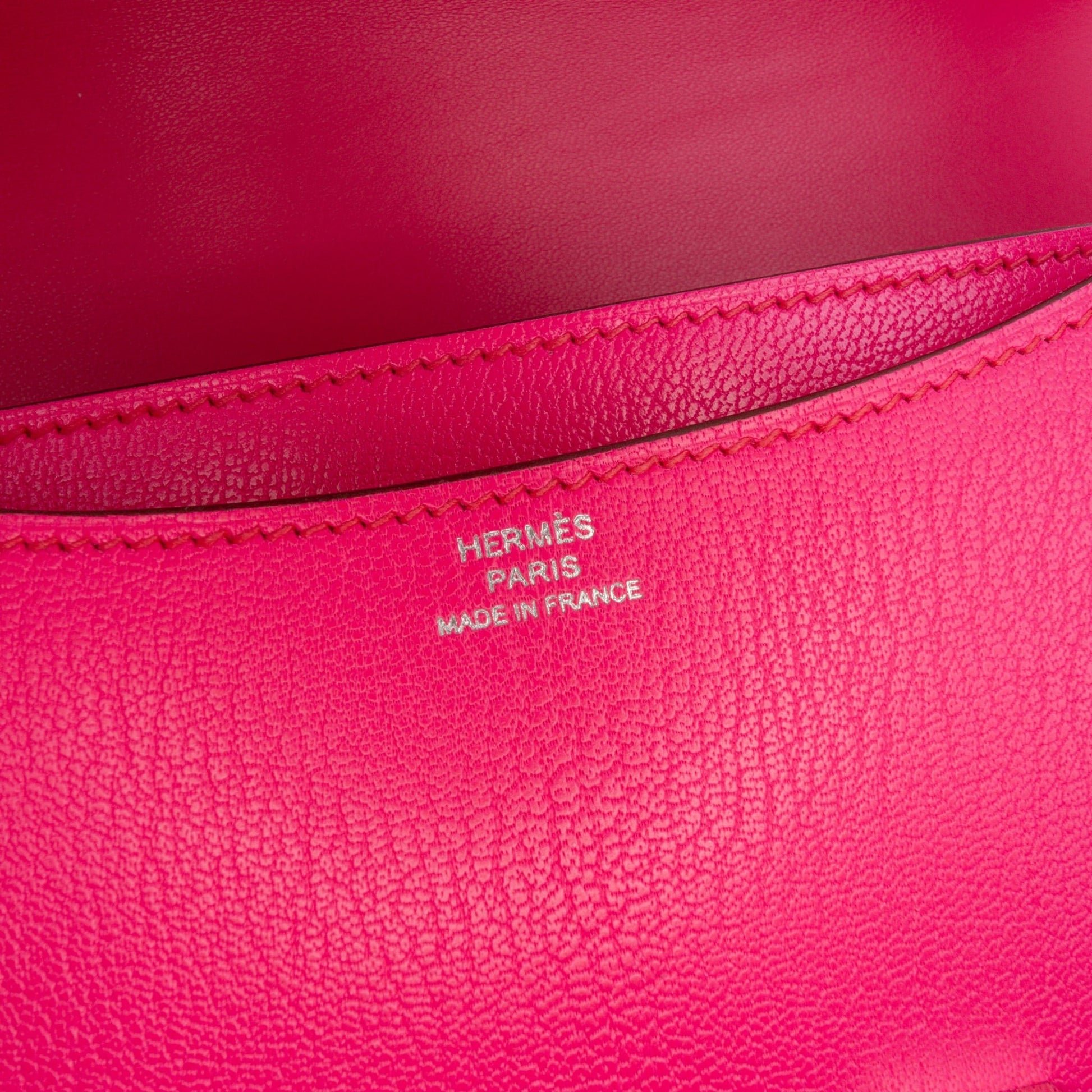 Second hand Hermes Constance 18 Chèvre Mysore Leather Shoulder Bag Rose Tyrien - Tabita Bags