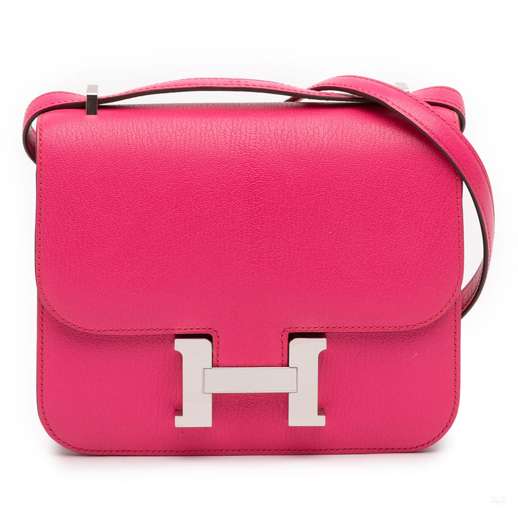 Second hand Hermes Constance 18 Chèvre Mysore Leather Shoulder Bag Rose Tyrien - Tabita Bags