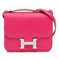 Second hand Hermes Constance 18 Chèvre Mysore Leather Shoulder Bag Rose Tyrien - Tabita Bags