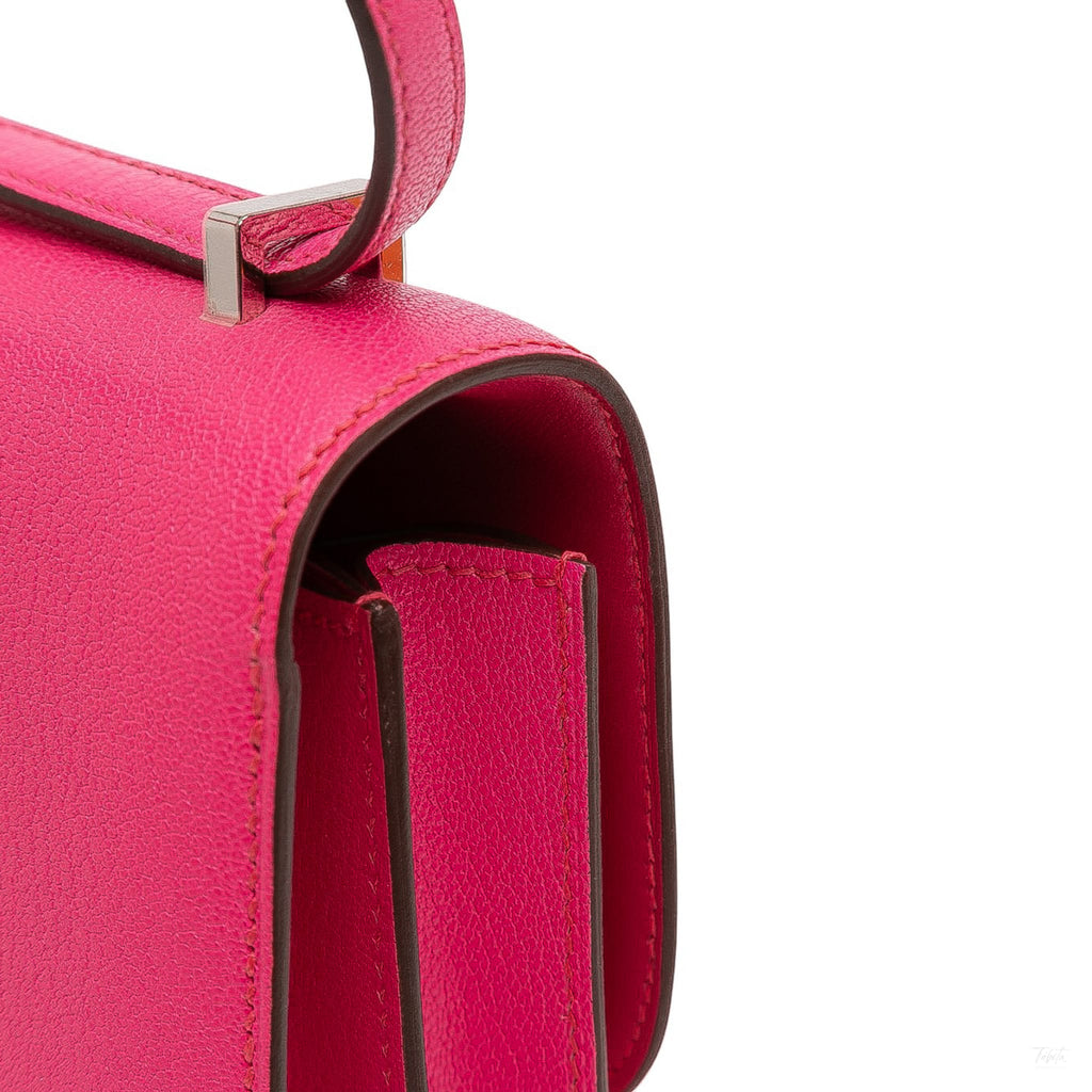 Second hand Hermes Constance 18 Chèvre Mysore Leather Shoulder Bag Rose Tyrien - Tabita Bags