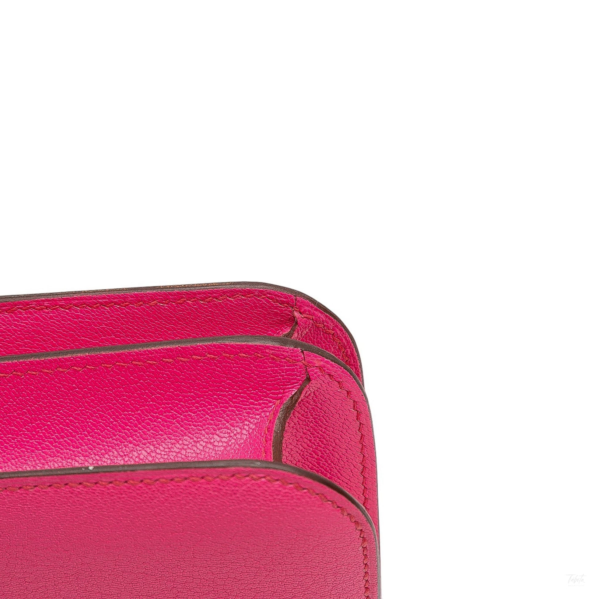 Second hand Hermes Constance 18 Chèvre Mysore Leather Shoulder Bag Rose Tyrien - Tabita Bags