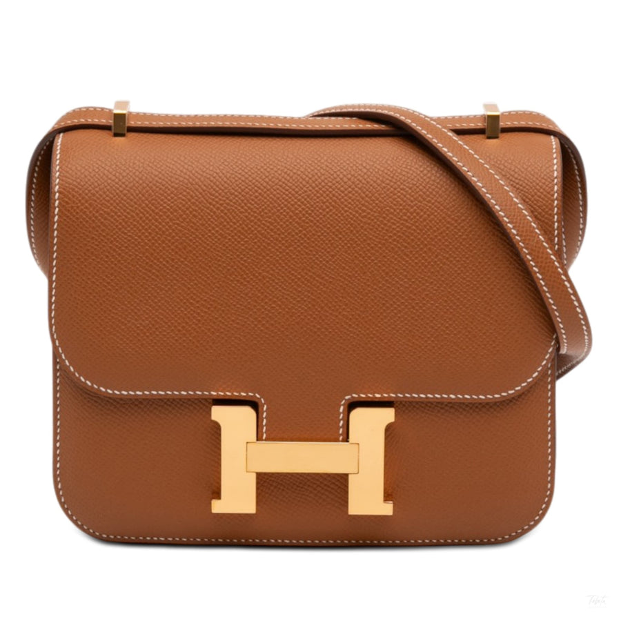 Second hand Hermes Constance 18 Epsom Leather Shoulder Bag Gold - Tabita Bags