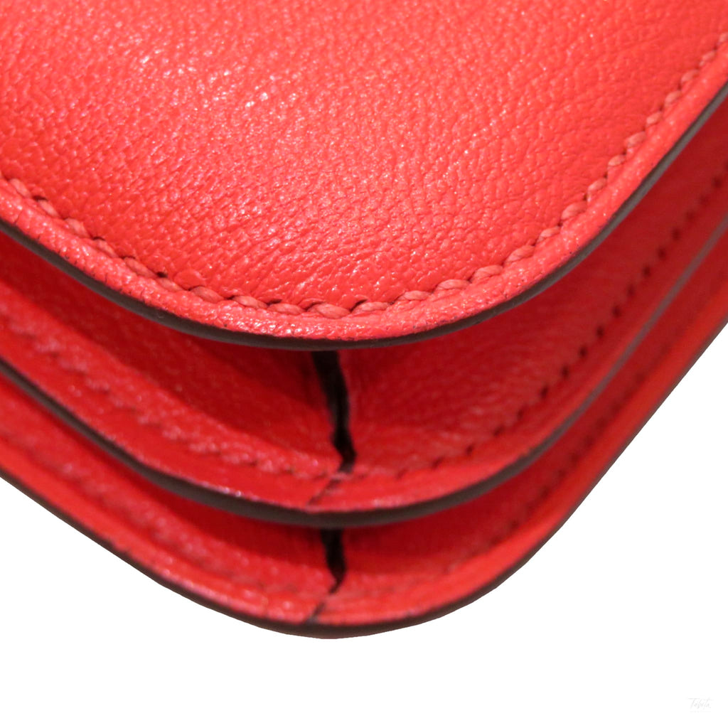 Second hand Hermes Constance 18 Epsom Leather Shoulder Bag Red - Tabita Bags