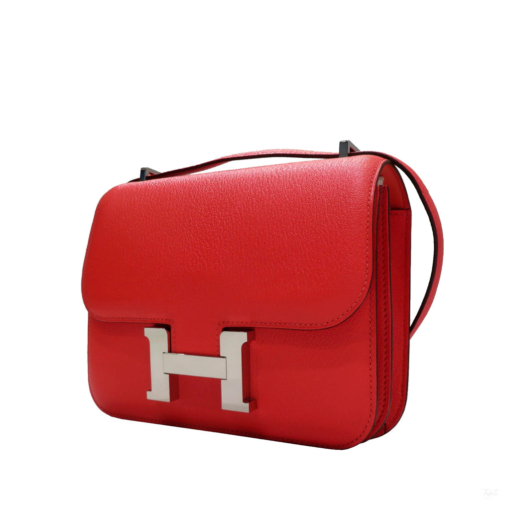Second hand Hermes Constance 18 Epsom Leather Shoulder Bag Red - Tabita Bags