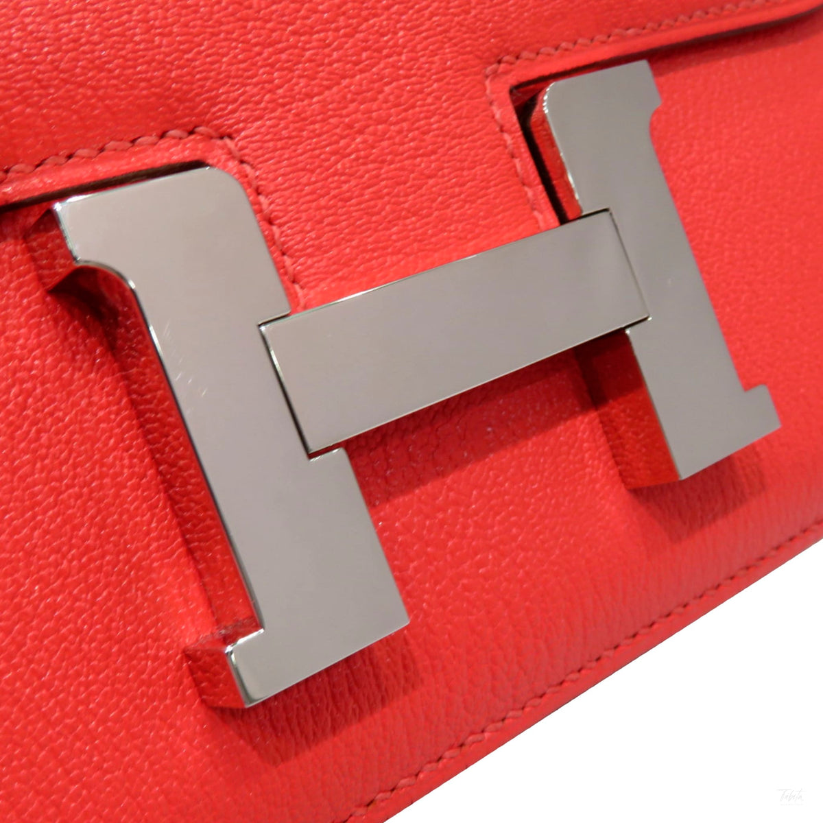 Second hand Hermes Constance 18 Epsom Leather Shoulder Bag Red - Tabita Bags