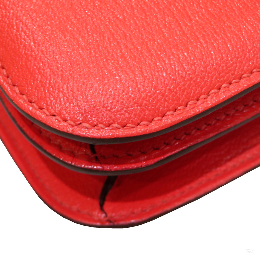 Second hand Hermes Constance 18 Epsom Leather Shoulder Bag Red - Tabita Bags