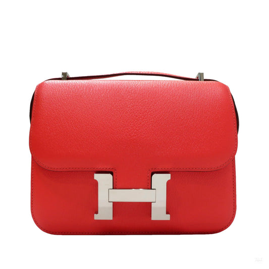 Second hand Hermes Constance 18 Epsom Leather Shoulder Bag Red - Tabita Bags