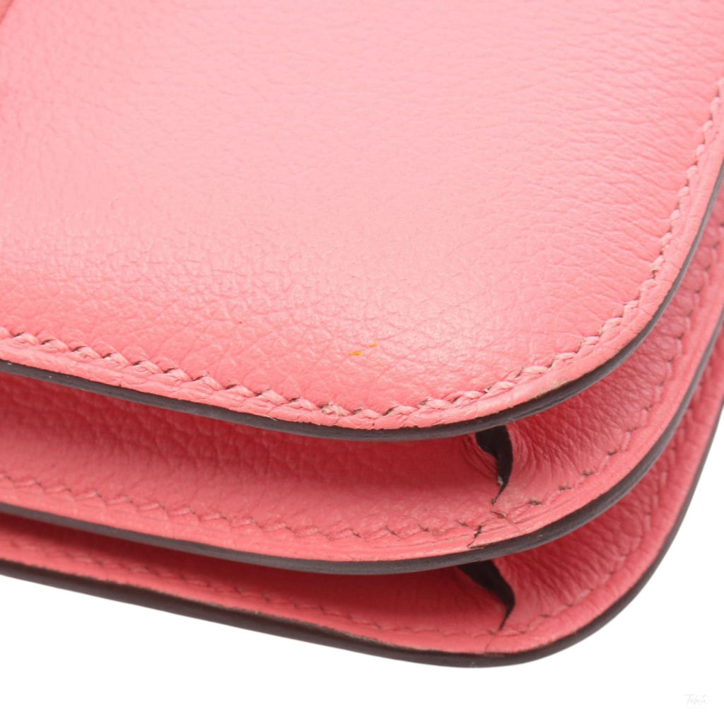Second hand Hermes Constance 18 Evercolor Leather Shoulder Bag Pink - Tabita Bags