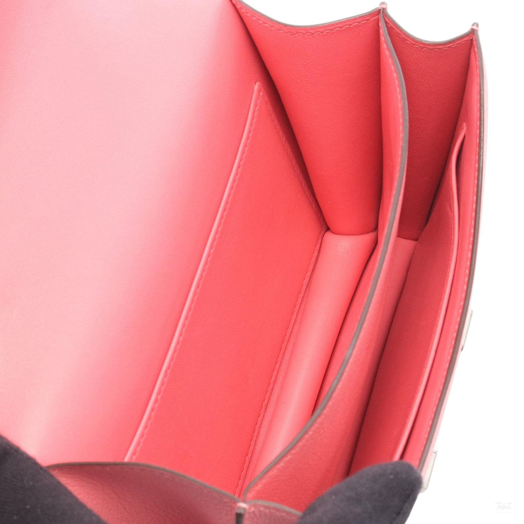 Second hand Hermes Constance 18 Evercolor Leather Shoulder Bag Pink - Tabita Bags