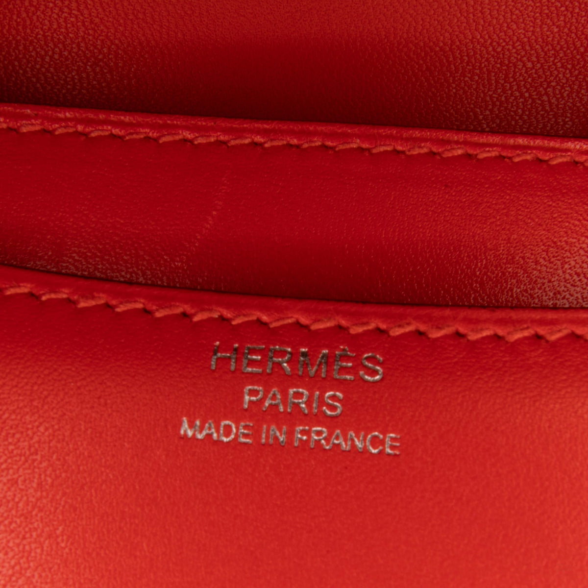 Second hand Hermes Constance 18 Tadelakt Leather Shoulder Bag Rouge Tomate - Tabita Bags