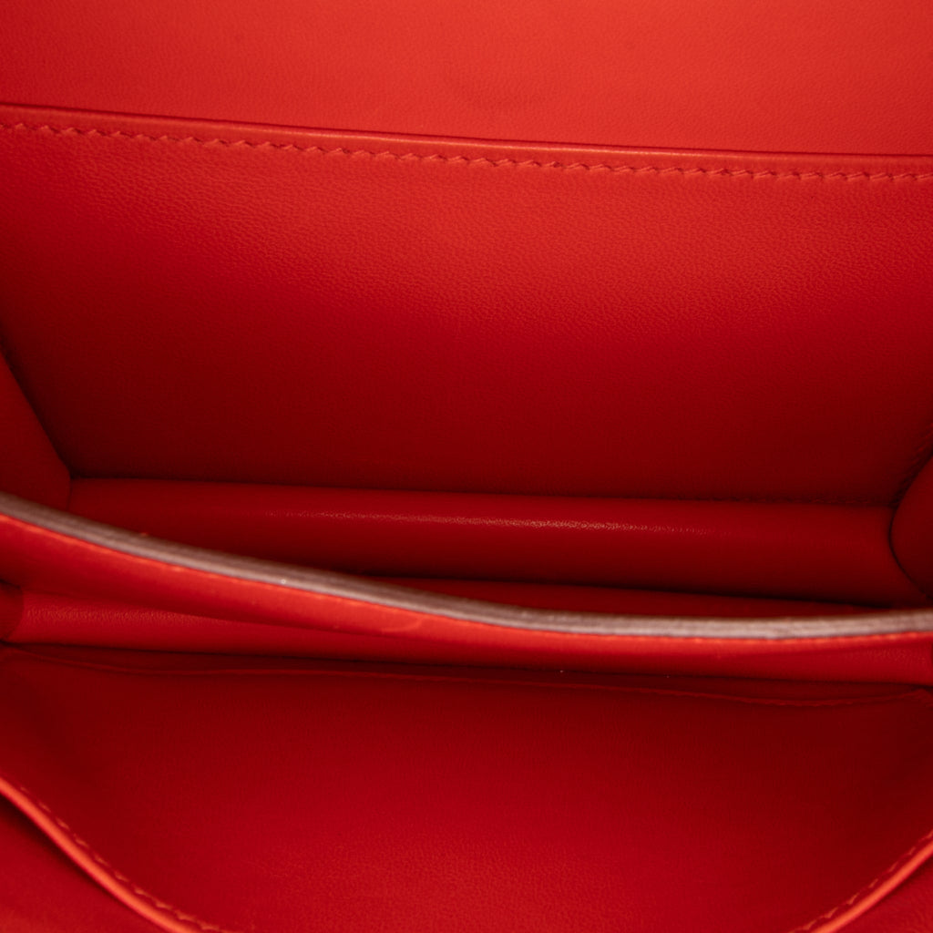 Second hand Hermes Constance 18 Tadelakt Leather Shoulder Bag Rouge Tomate - Tabita Bags