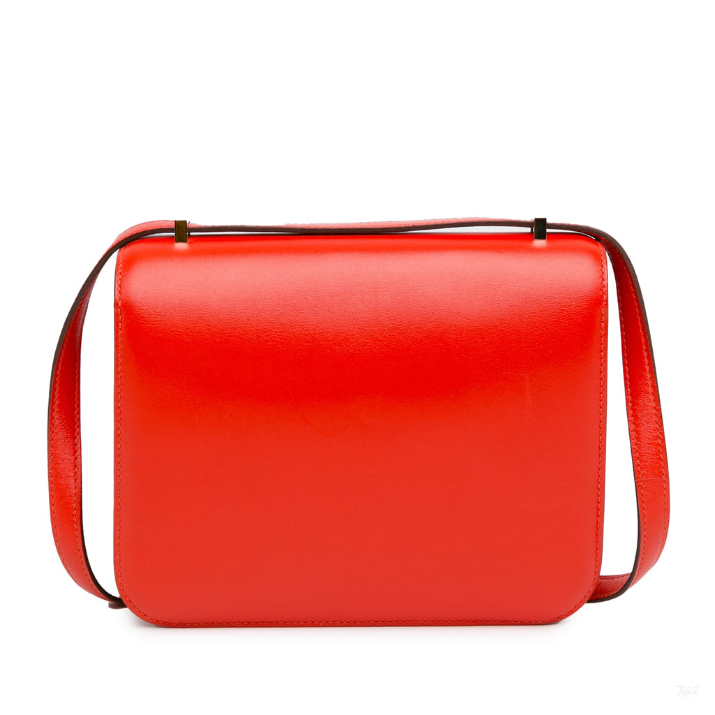 Second hand Hermes Constance 18 Tadelakt Leather Shoulder Bag Rouge Tomate - Tabita Bags