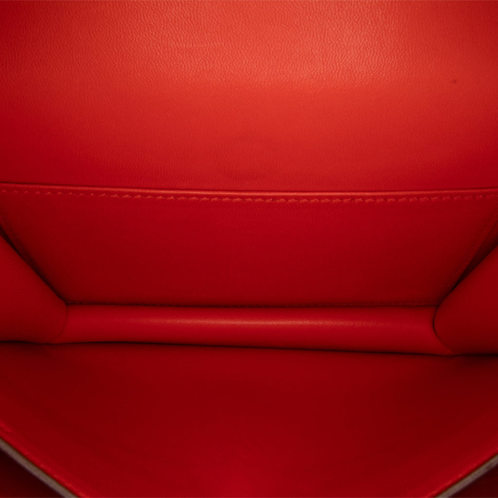 Second hand Hermes Constance 18 Tadelakt Leather Shoulder Bag Rouge Tomate - Tabita Bags