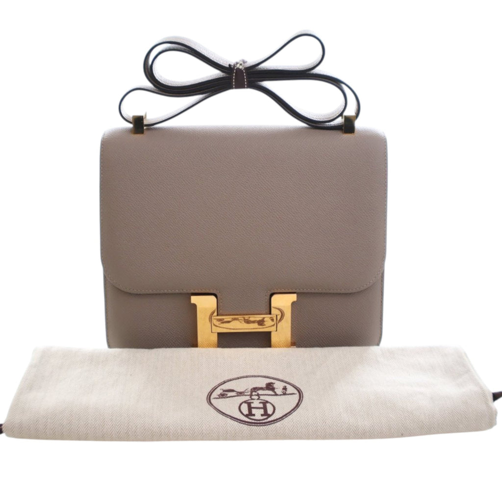 Second hand Hermes Constance Epsom Leather Shoulder Bag Brown - Tabita Bags