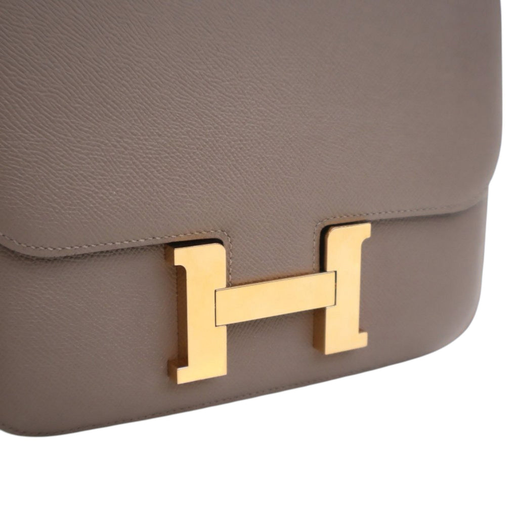 Second hand Hermes Constance Epsom Leather Shoulder Bag Brown - Tabita Bags