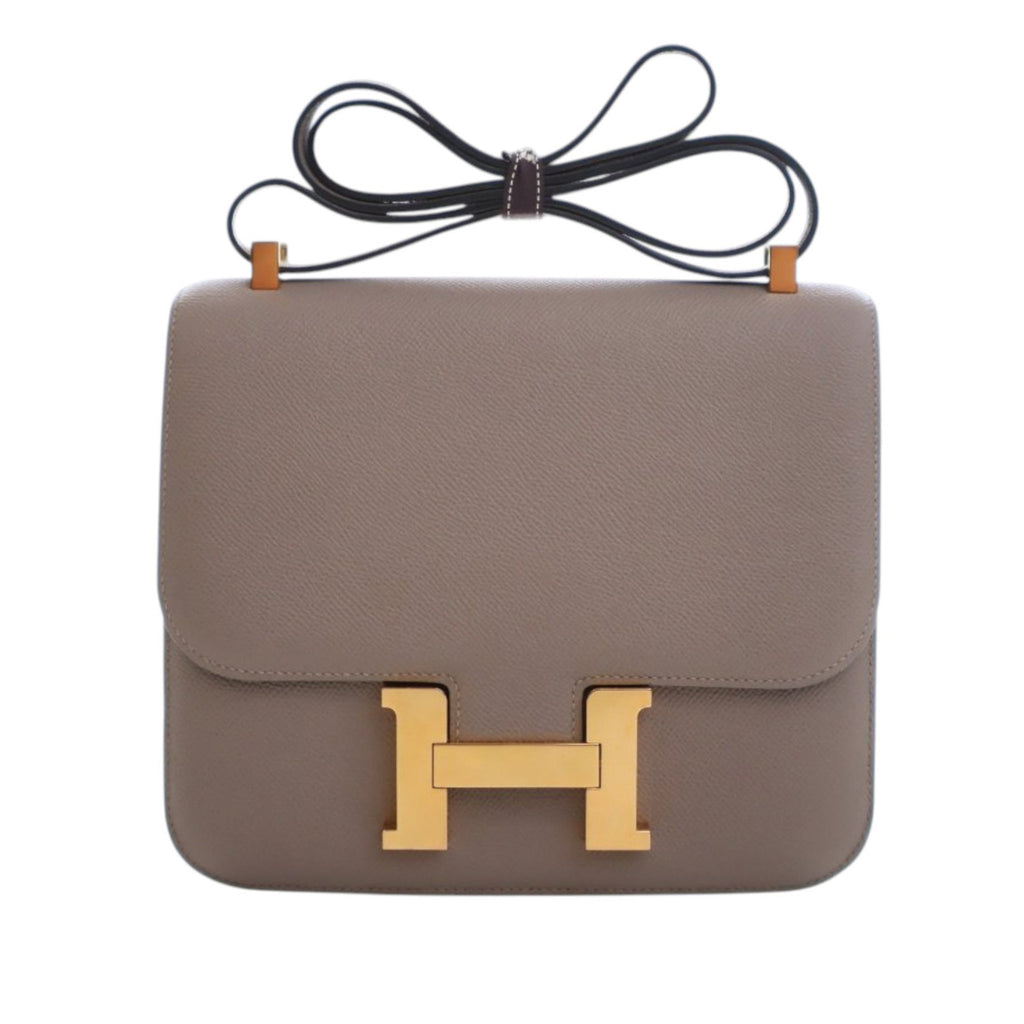 Second hand Hermes Constance Epsom Leather Shoulder Bag Brown - Tabita Bags
