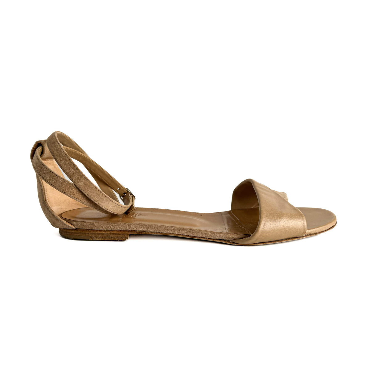 Second hand Hermes Crisscrossing straps Leather & Velvet Sandals 40 Beige - Tabita Bags