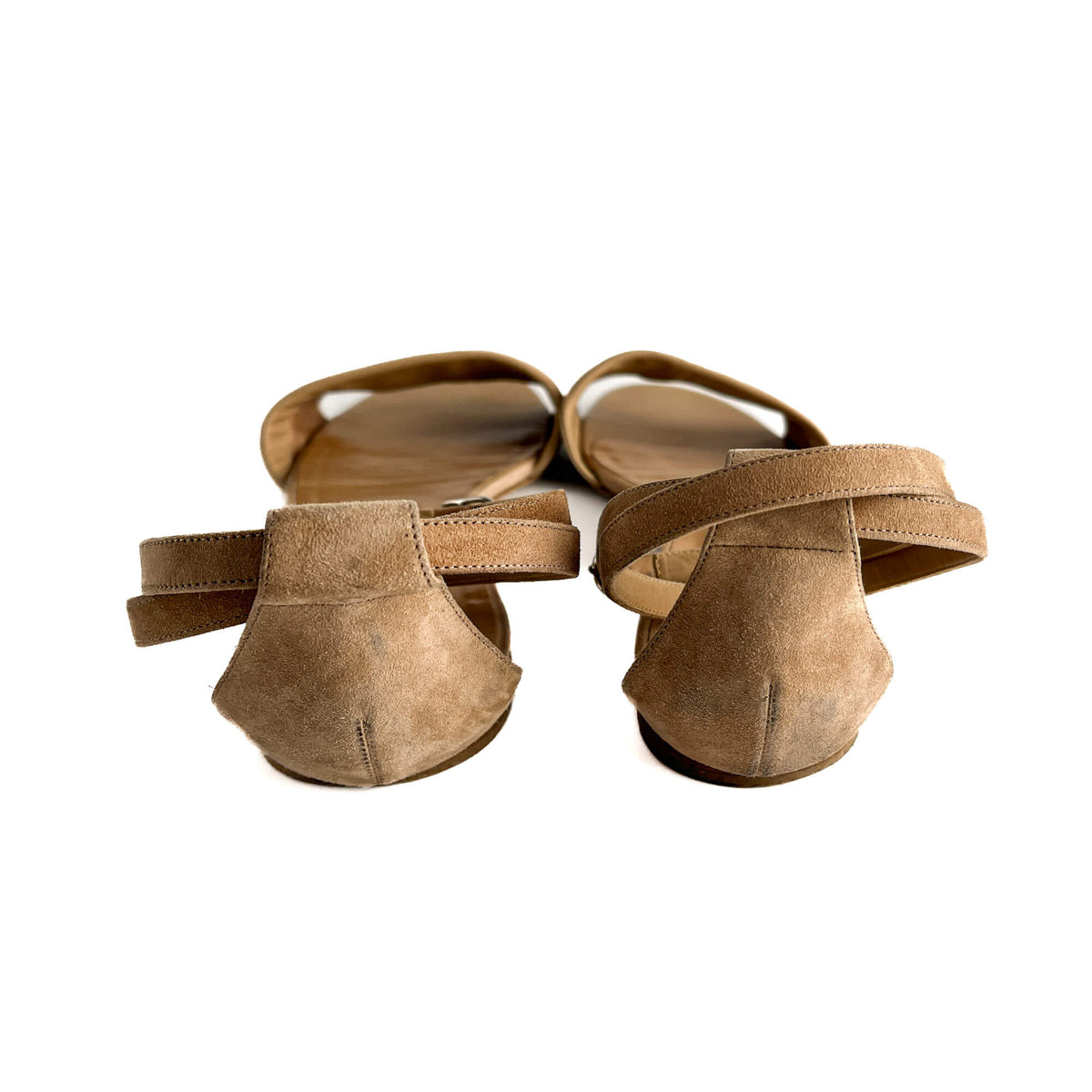 Second hand Hermes Crisscrossing straps Leather & Velvet Sandals 40 Beige - Tabita Bags