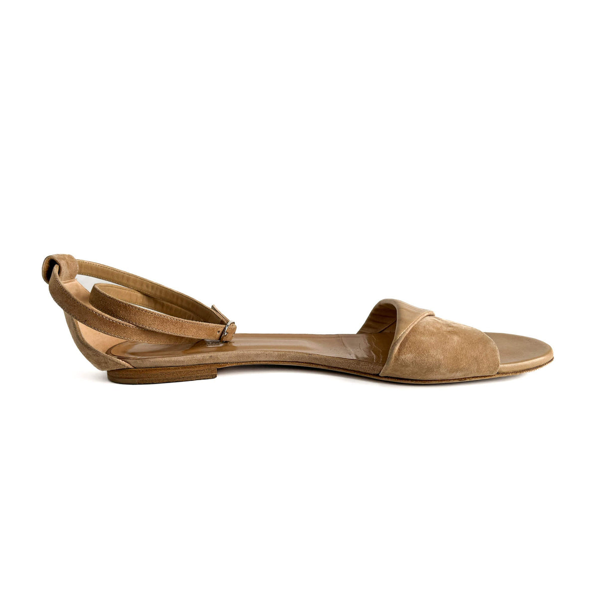 Second hand Hermes Crisscrossing straps Leather & Velvet Sandals 40 Beige - Tabita Bags