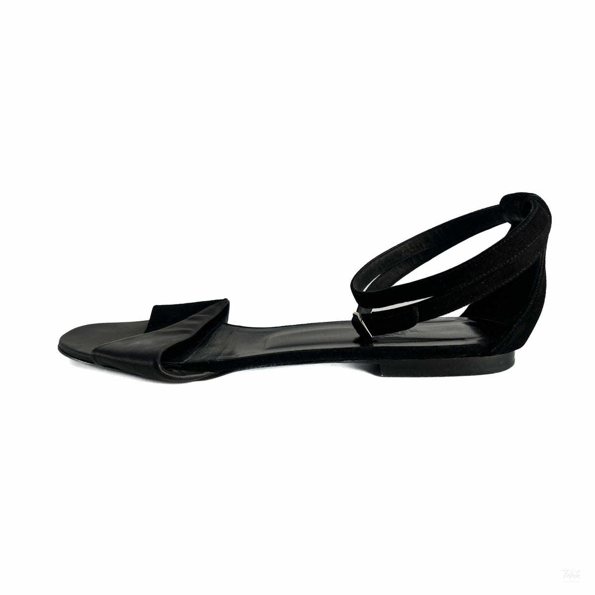 Second hand Hermes Crisscrossing straps Leather & Velvet Sandals 40 Black - Tabita Bags