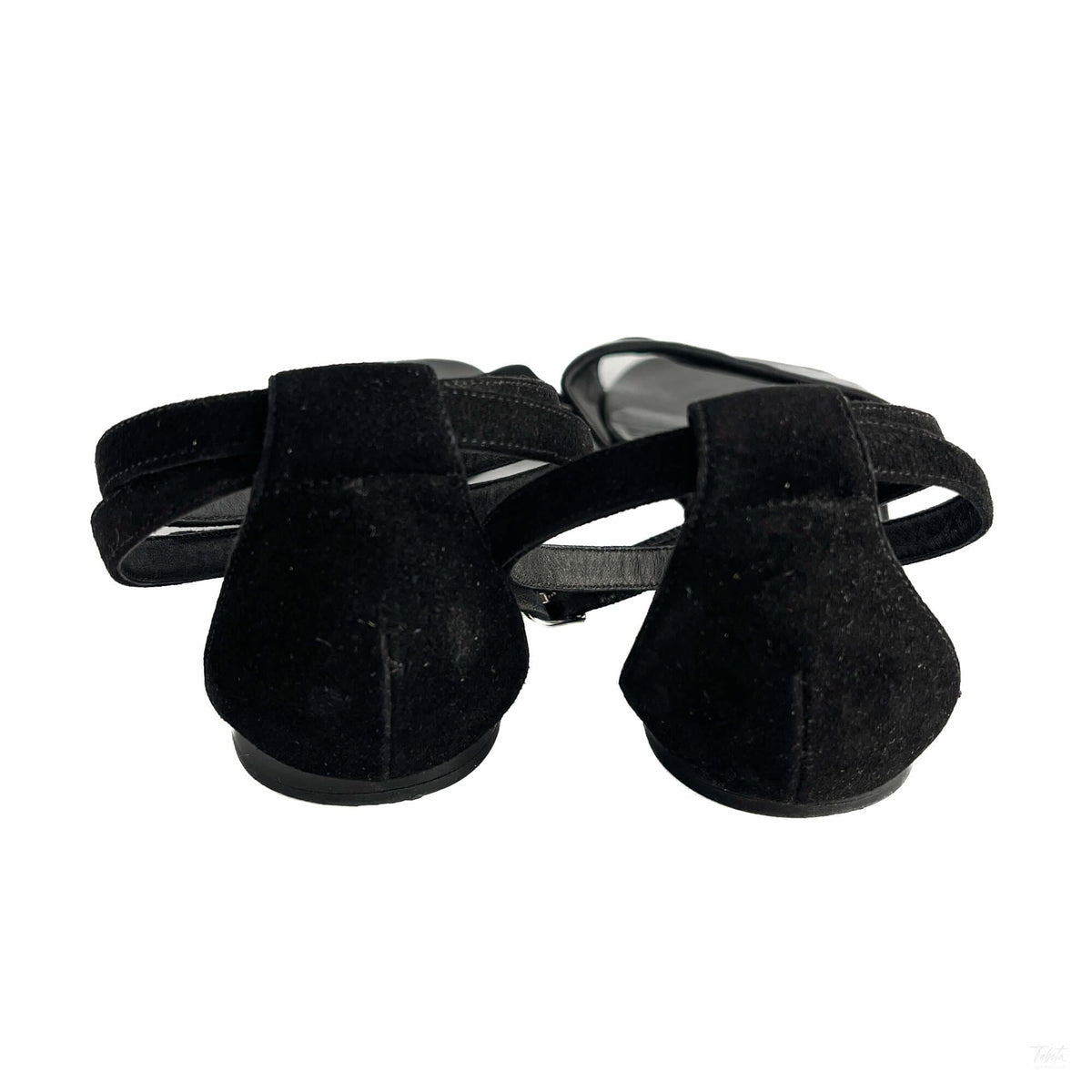 Second hand Hermes Crisscrossing straps Leather & Velvet Sandals 40 Black - Tabita Bags