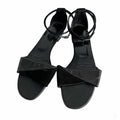 Second hand Hermes Crisscrossing straps Leather & Velvet Sandals 40 Black - Tabita Bags