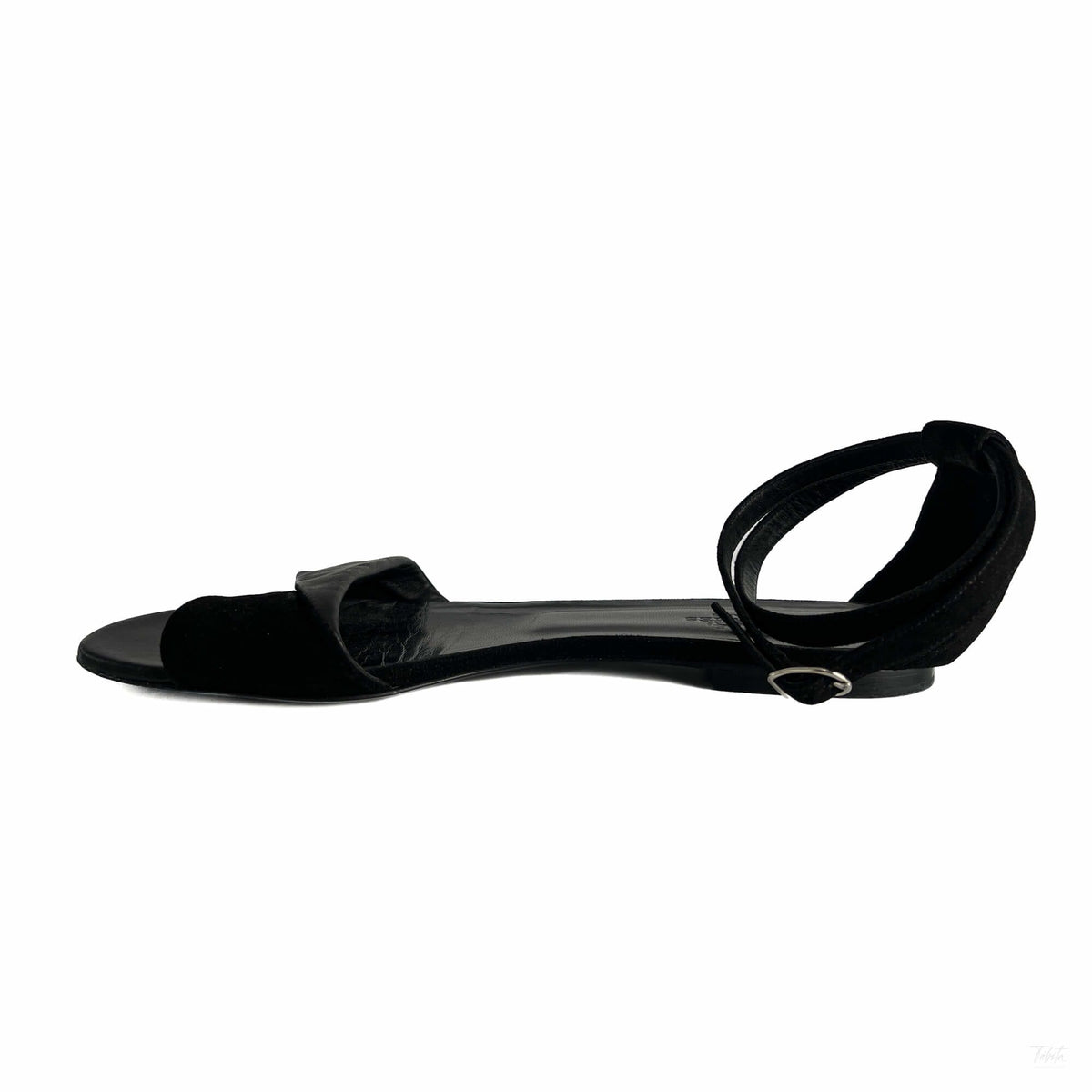 Second hand Hermes Crisscrossing straps Leather & Velvet Sandals 40 Black - Tabita Bags