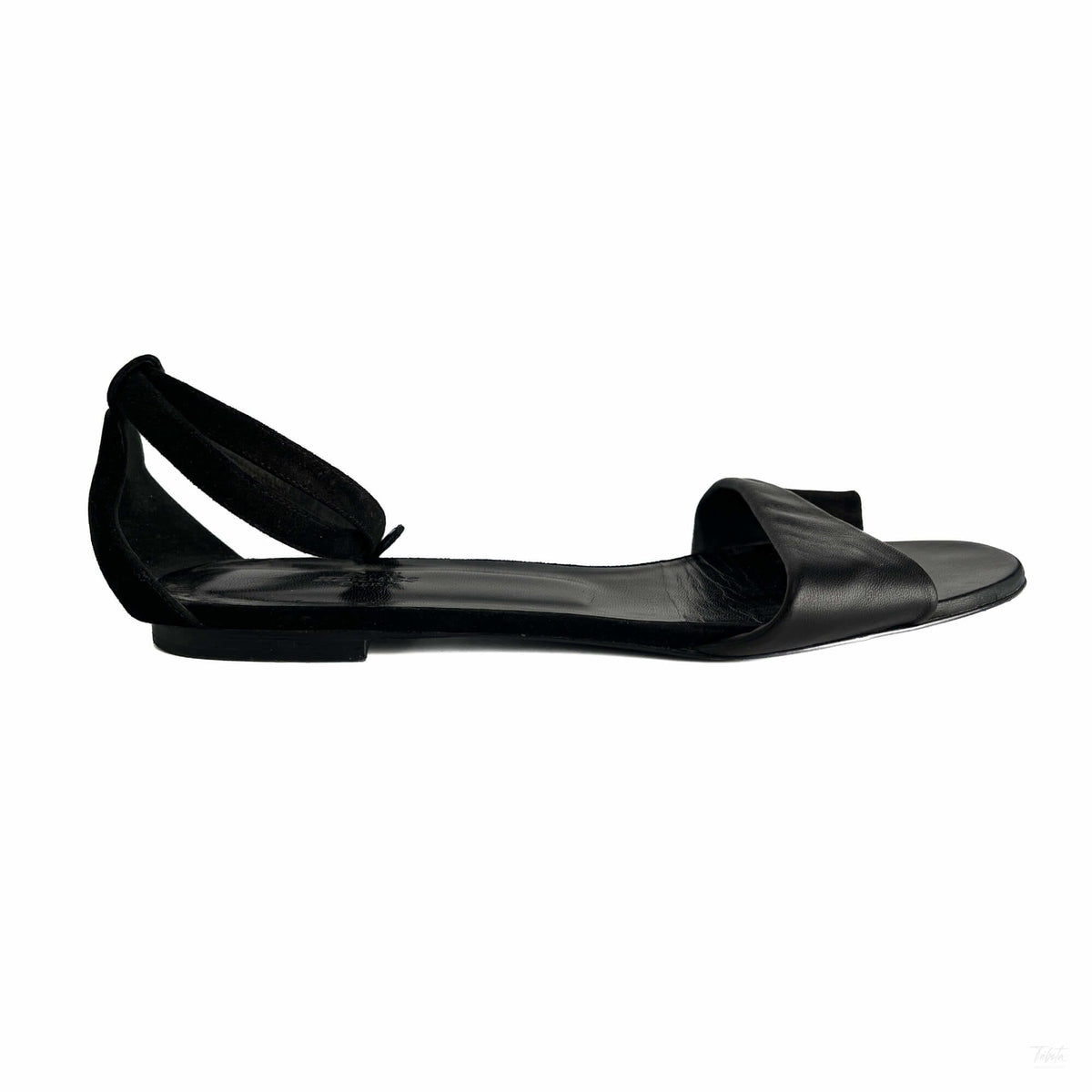 Second hand Hermes Crisscrossing straps Leather & Velvet Sandals 40 Black - Tabita Bags