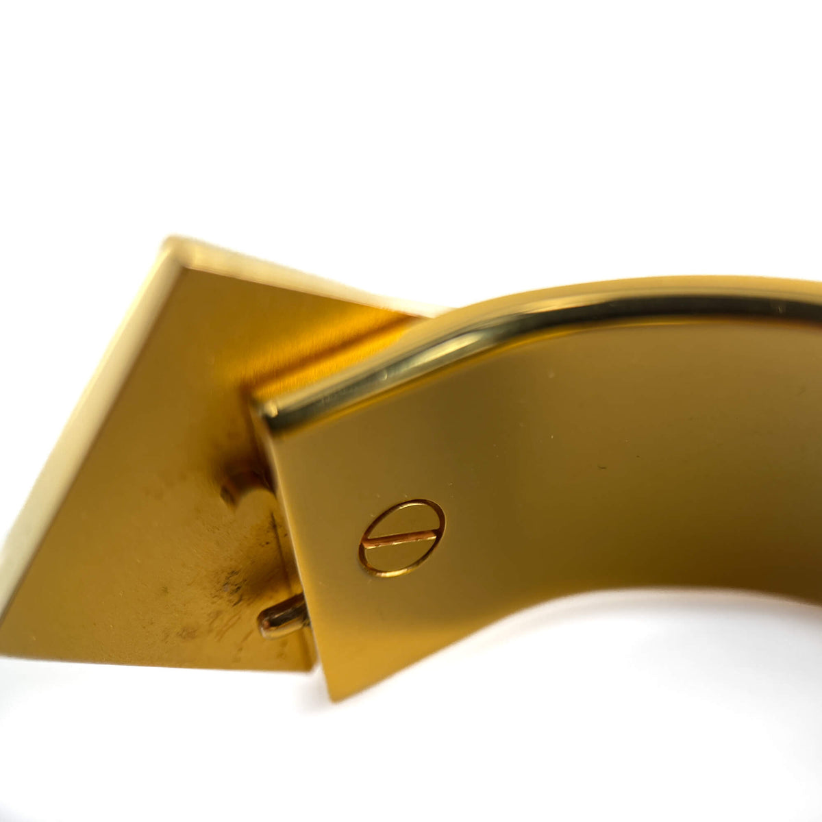 Second hand Hermes Enamel Gold Plated Metal Clic Clack Bangle 6 Cheval Et Harnais Bicolor - Tabita Bags