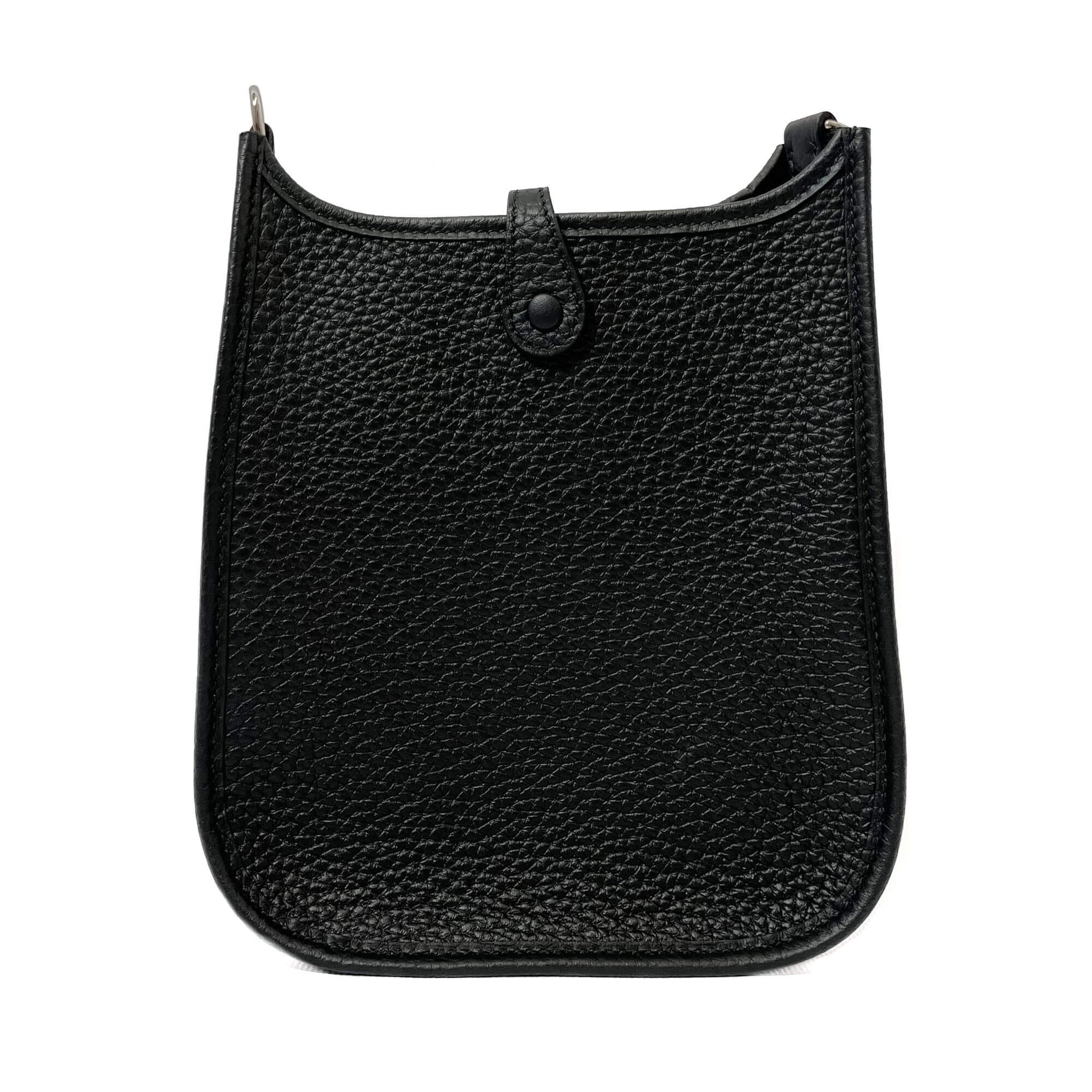 Second hand Hermes Evelyne 16 TPM Amazone Taurillon Clemence Leather Hobo Bag Black - Tabita Bags