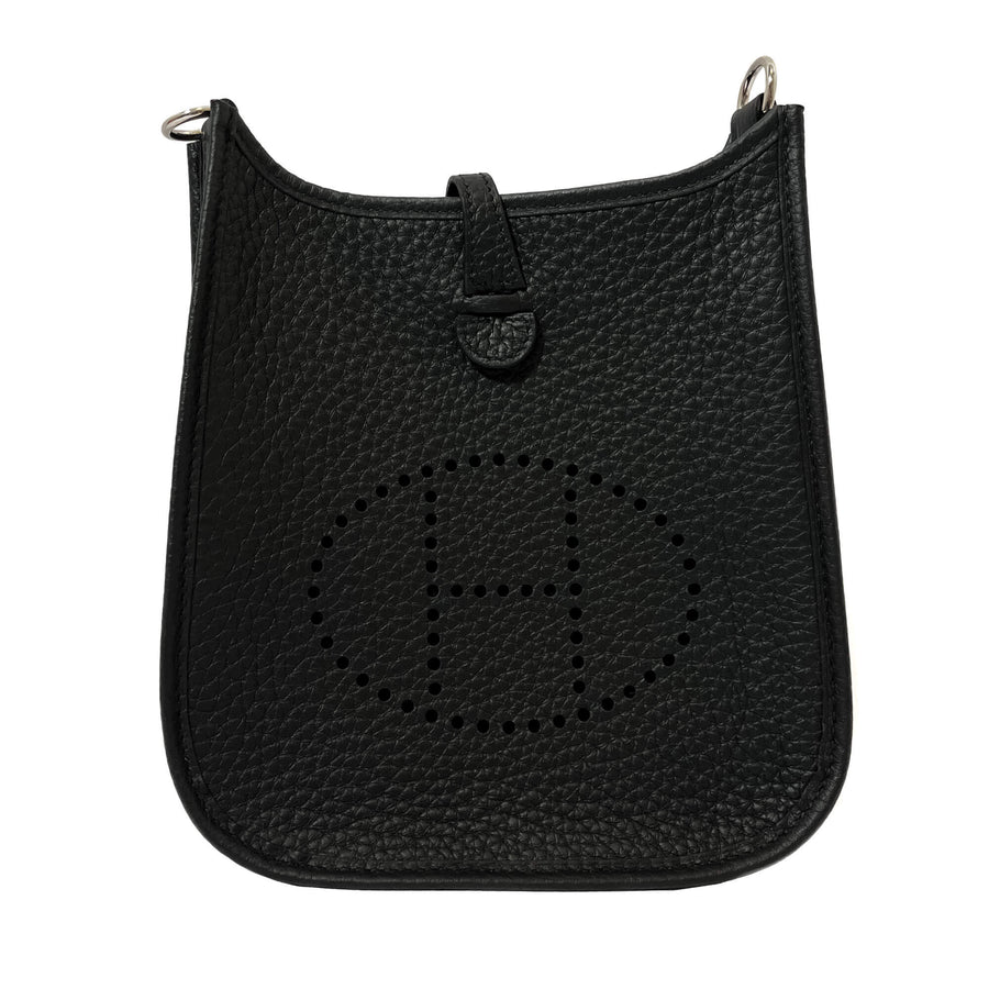 Second hand Hermes Evelyne 16 TPM Amazone Taurillon Clemence Leather Hobo Bag Black - Tabita Bags