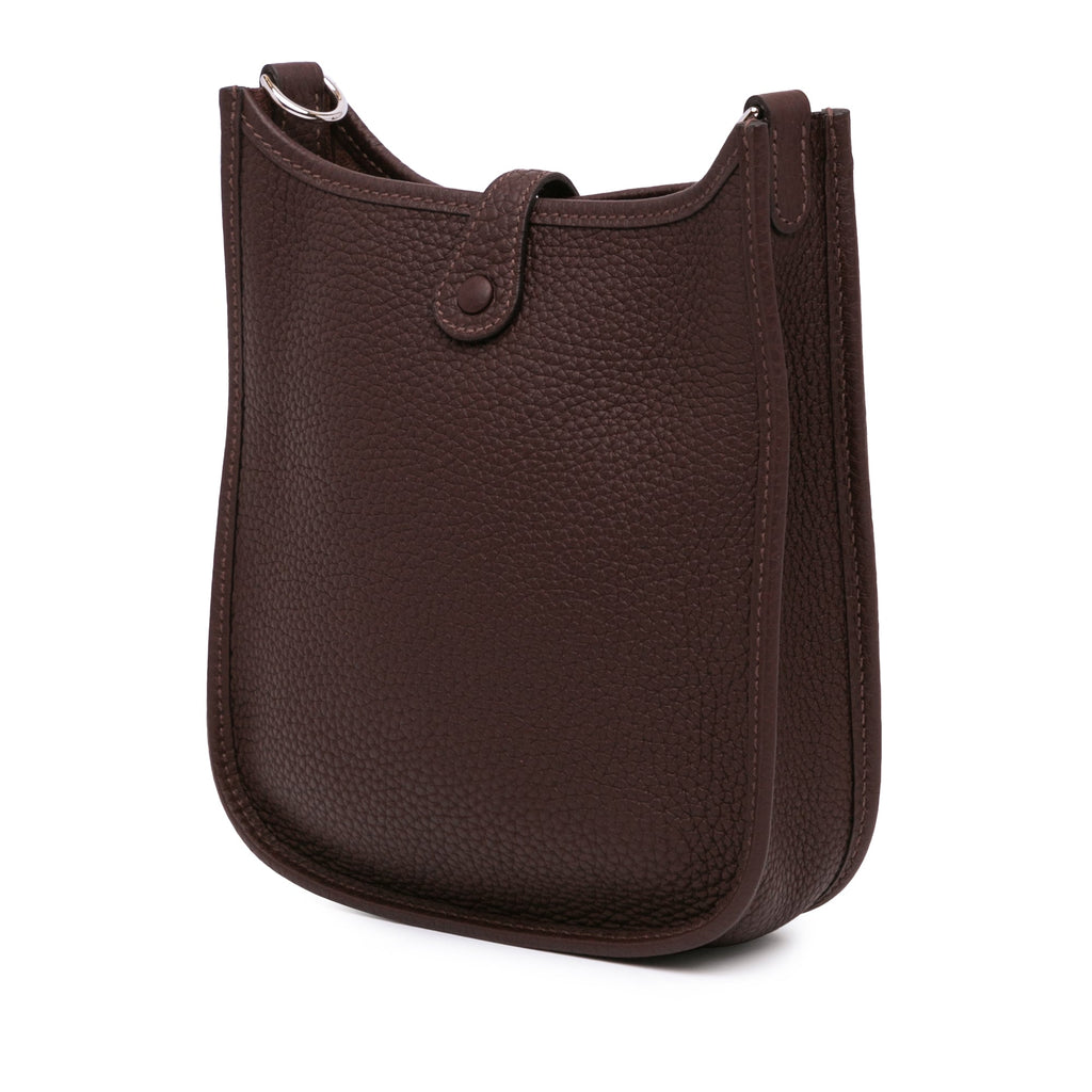 Second hand Hermes Evelyne 16 TPM Amazone Taurillon Clemence Leather Hobo Bag Brown - Tabita Bags