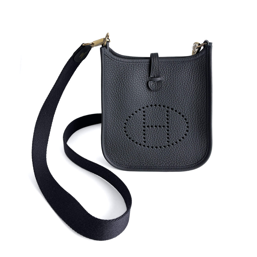 Second hand Hermes Evelyne 16 TPM Amazone Taurillon Clemence Leather Hobo Bag Gris Misty - Tabita Bags