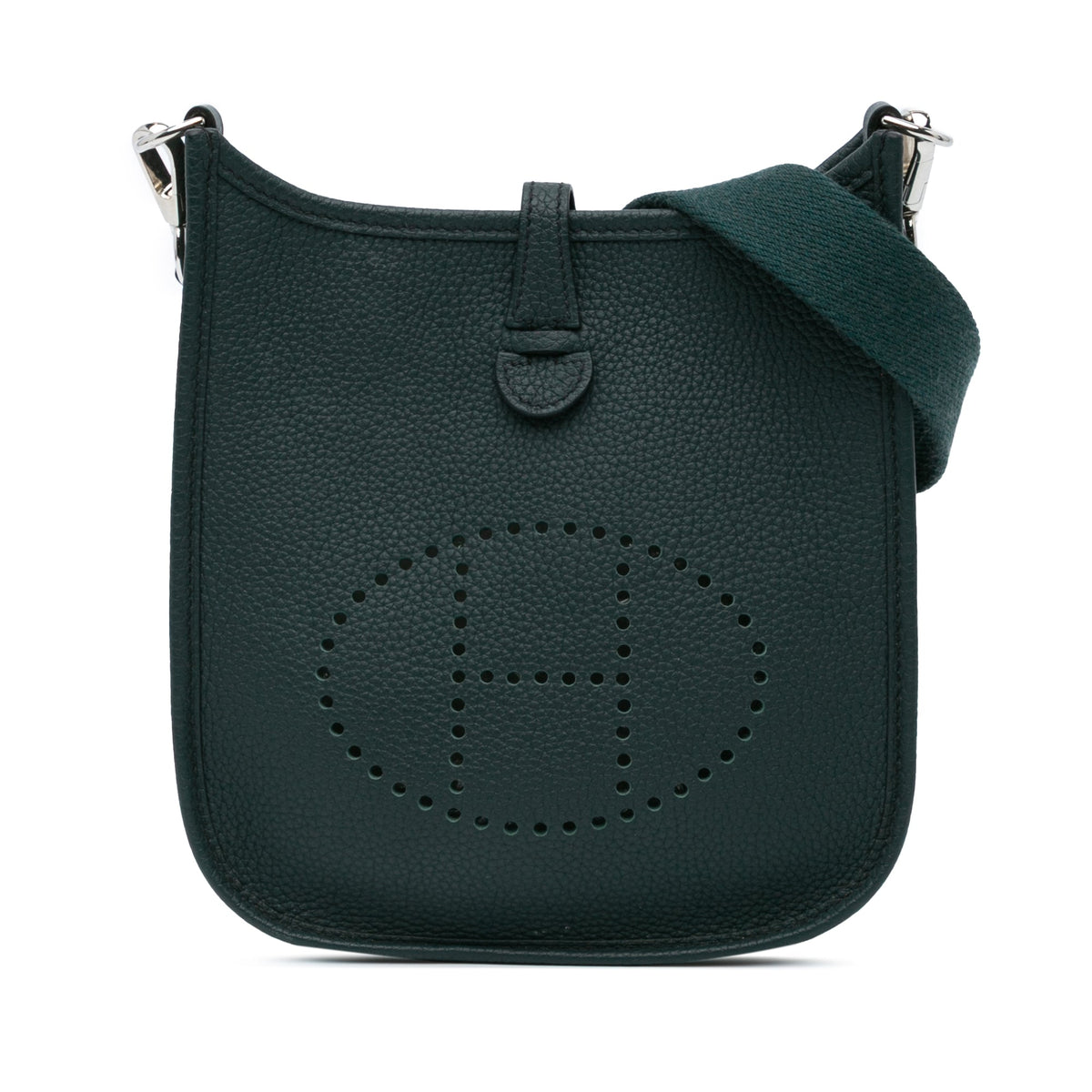 Second hand Hermes Evelyne 16 TPM Amazone Taurillon Clemence Leather Hobo Bag Vert Cypress - Tabita Bags