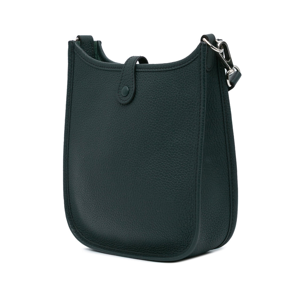 Second hand Hermes Evelyne 16 TPM Amazone Taurillon Clemence Leather Hobo Bag Vert Cypress - Tabita Bags