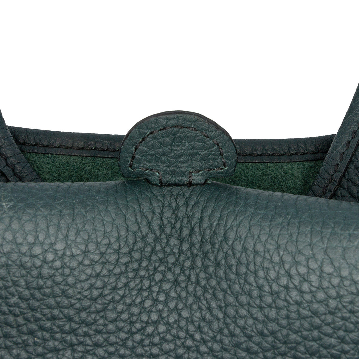 Second hand Hermes Evelyne 16 TPM Amazone Taurillon Clemence Leather Hobo Bag Vert Cypress - Tabita Bags