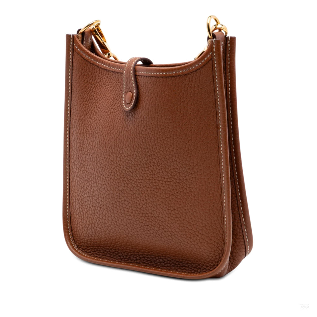 Second hand Hermes Evelyne 16 TPM Barenia Leather Hobo Crossbody Fauve - Tabita Bags