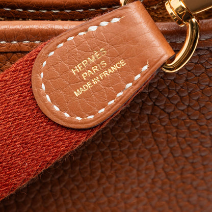 Second hand Hermes Evelyne 16 TPM Barenia Leather Hobo Crossbody Fauve - Tabita Bags