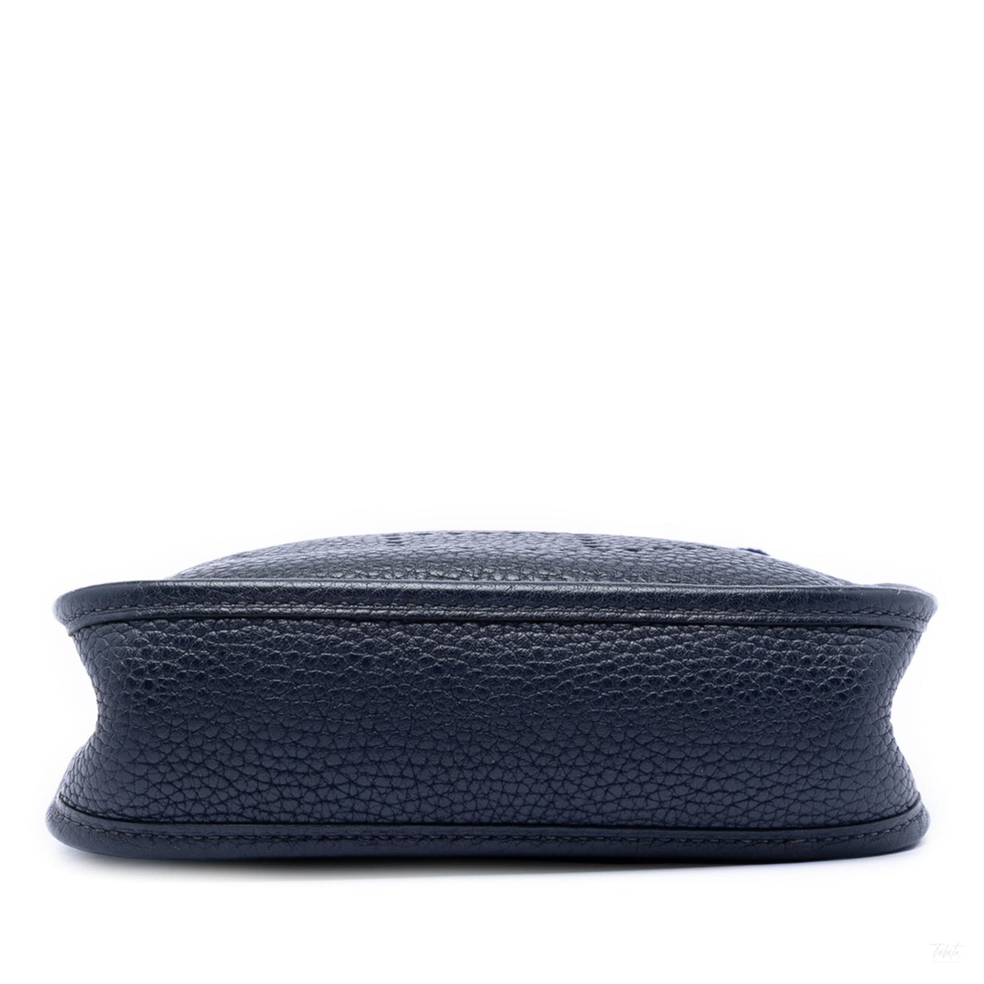 Second hand Hermes Evelyne 16 TPM Clemence Leather Hobo Crossbody Bleu Abysse - Tabita Bags