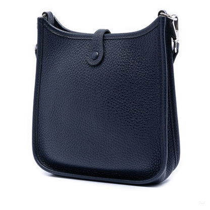 Second hand Hermes Evelyne 16 TPM Clemence Leather Hobo Crossbody Bleu Abysse - Tabita Bags